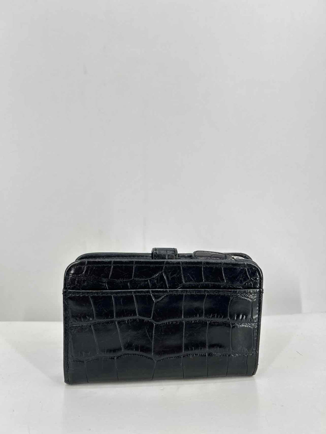 Brighton Black Croc Embossed Pre Owned Wallet