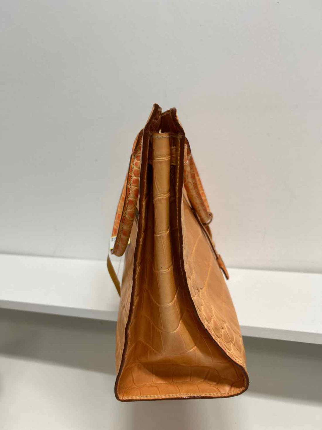 Dooney & Bourke Orange Croc Embossed Leather Vintage Tote
