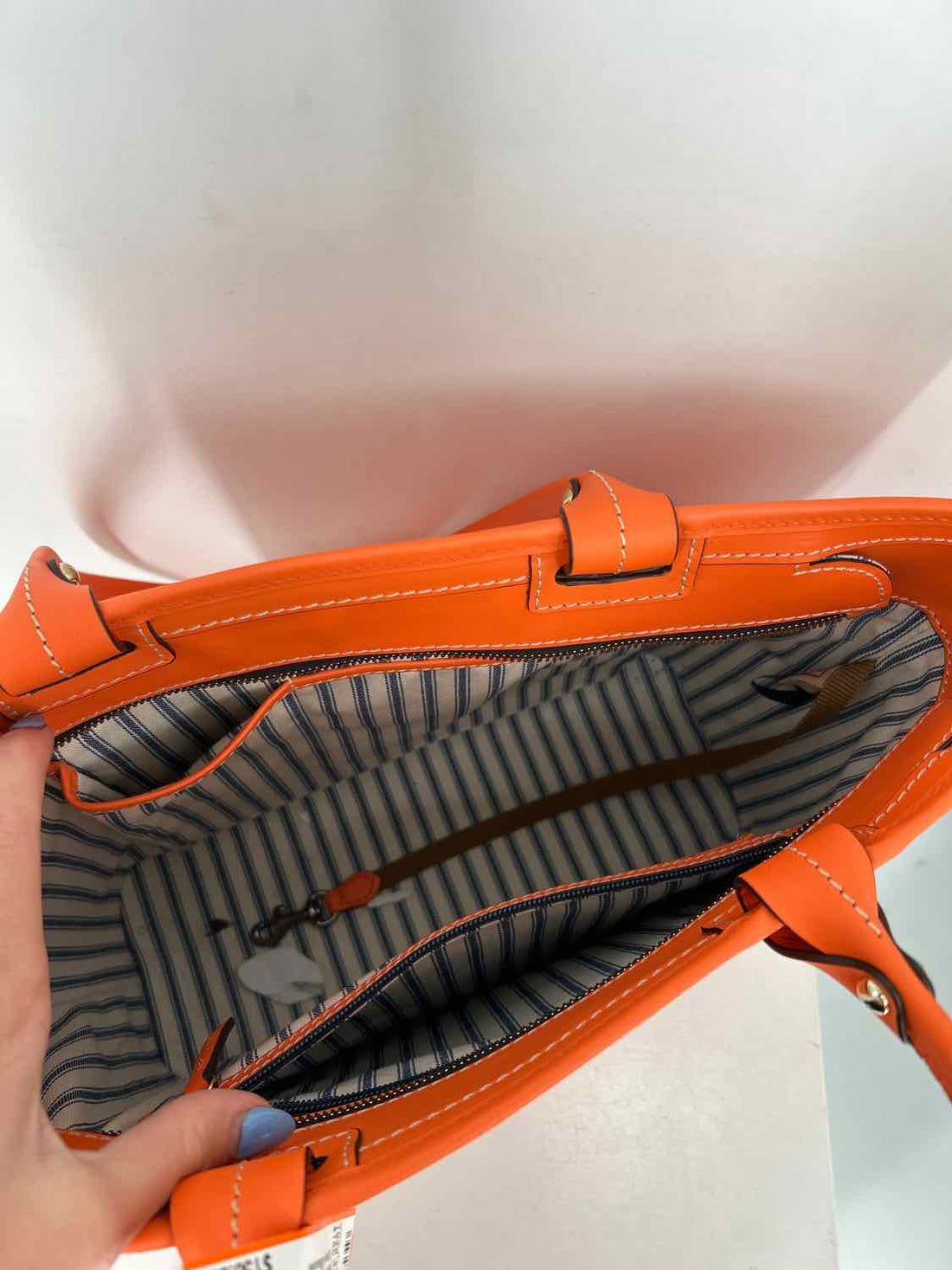 Dooney & Bourke Beakon Zip Neon Orange Genuine Leather Tote