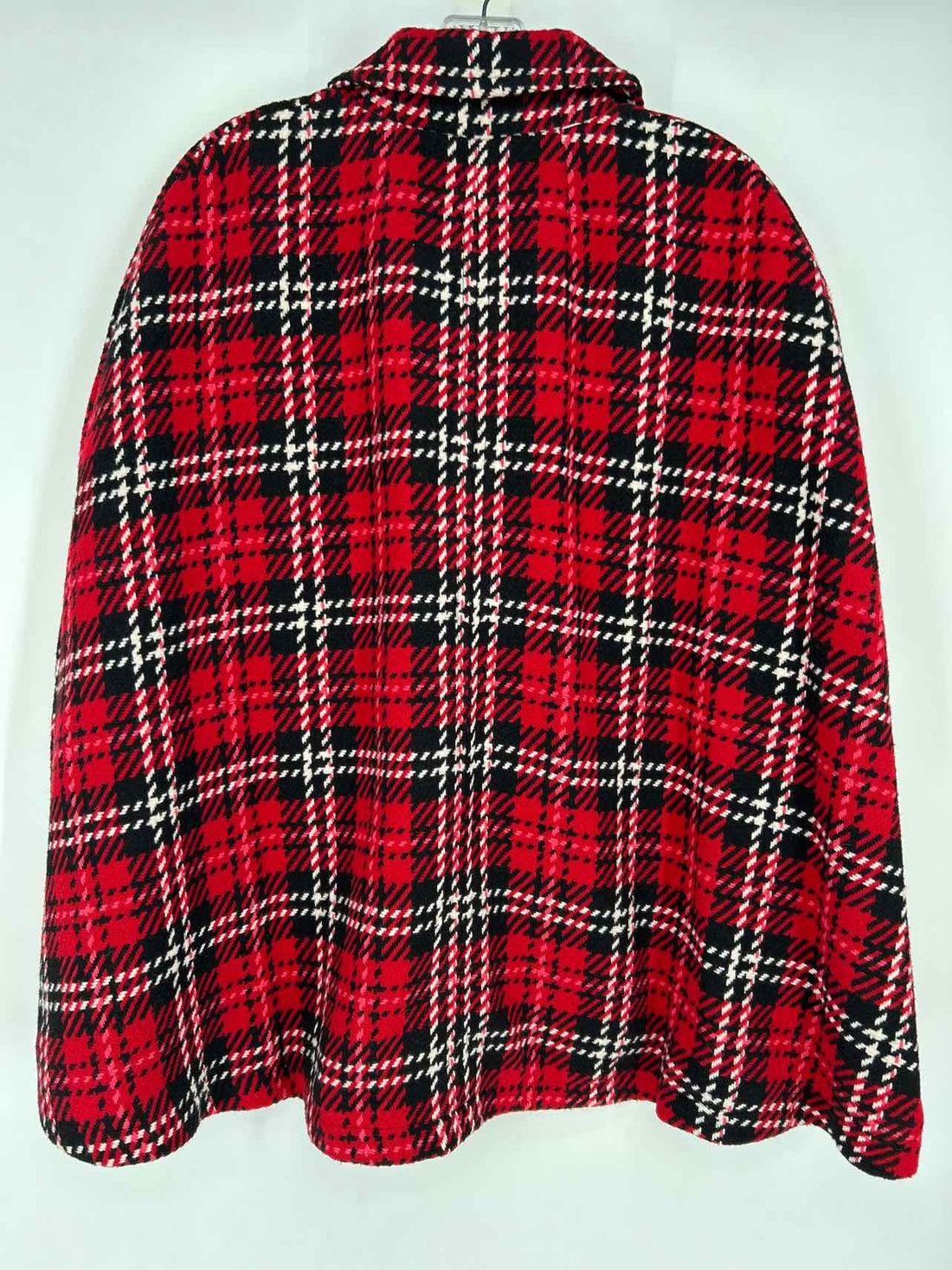 Talbots Size S Red & Black Plaid Cape