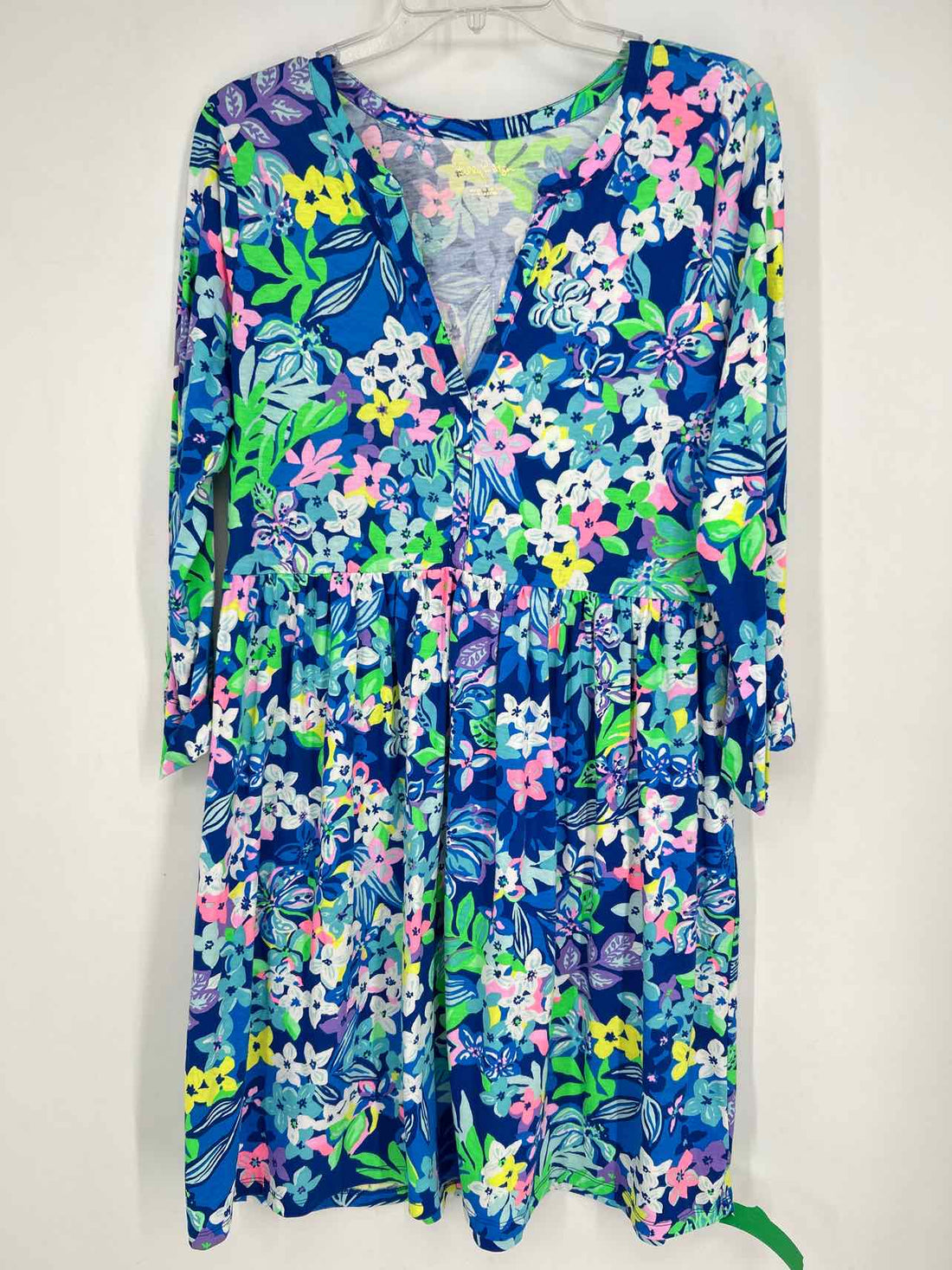 Lilly Pulitzer L Dark Blue Floral Long Sleeve Lilly Pulitzer Dress