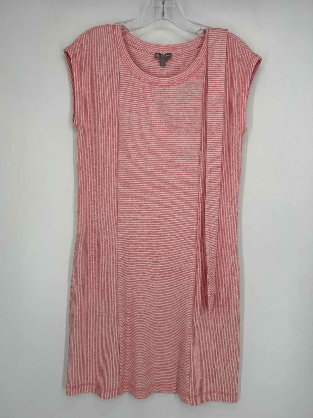 T By Talbots Size P Pink & White Striped Dress