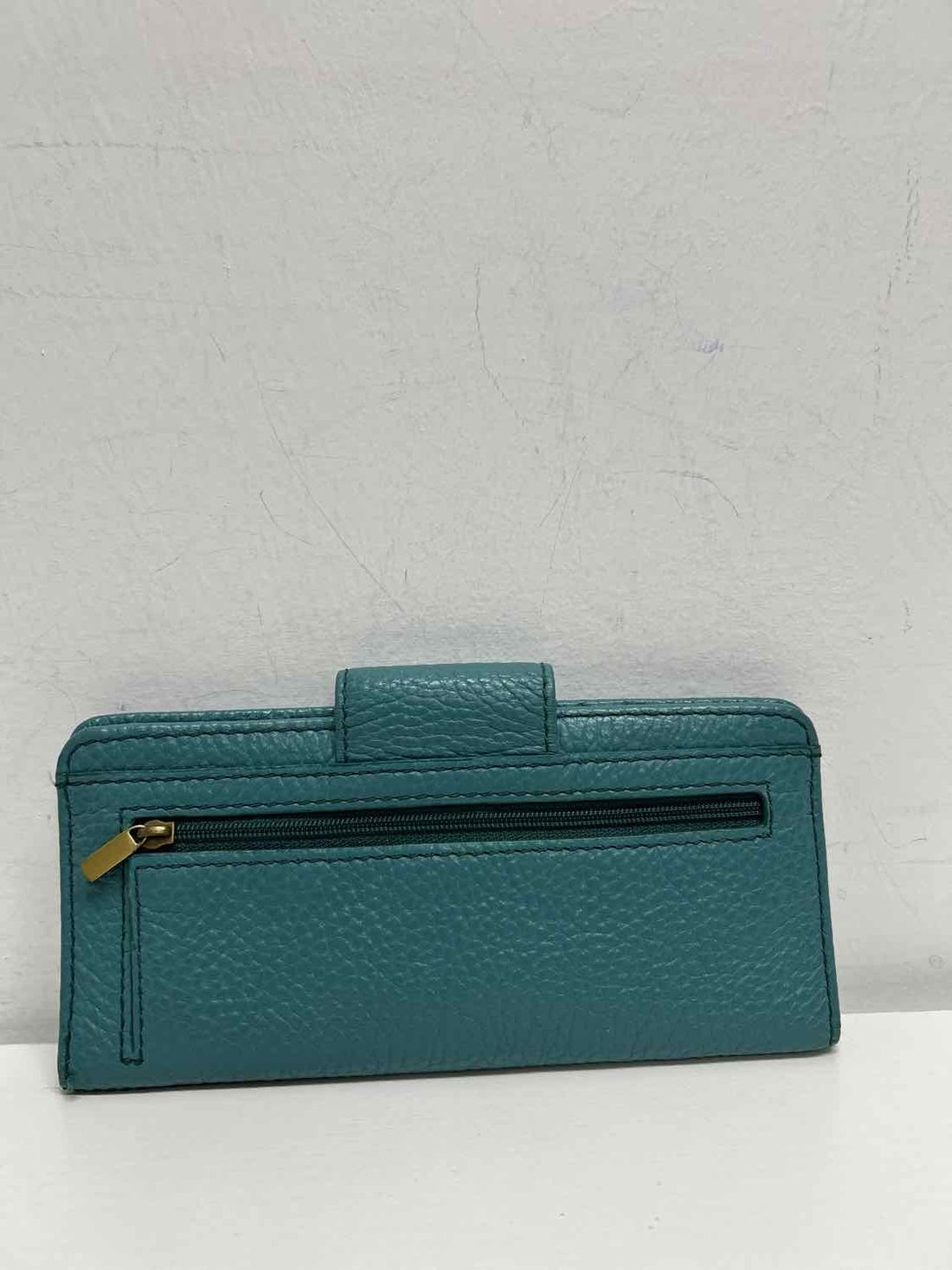 Fossil Teal Pebbled Leather Pre Owned Wallet