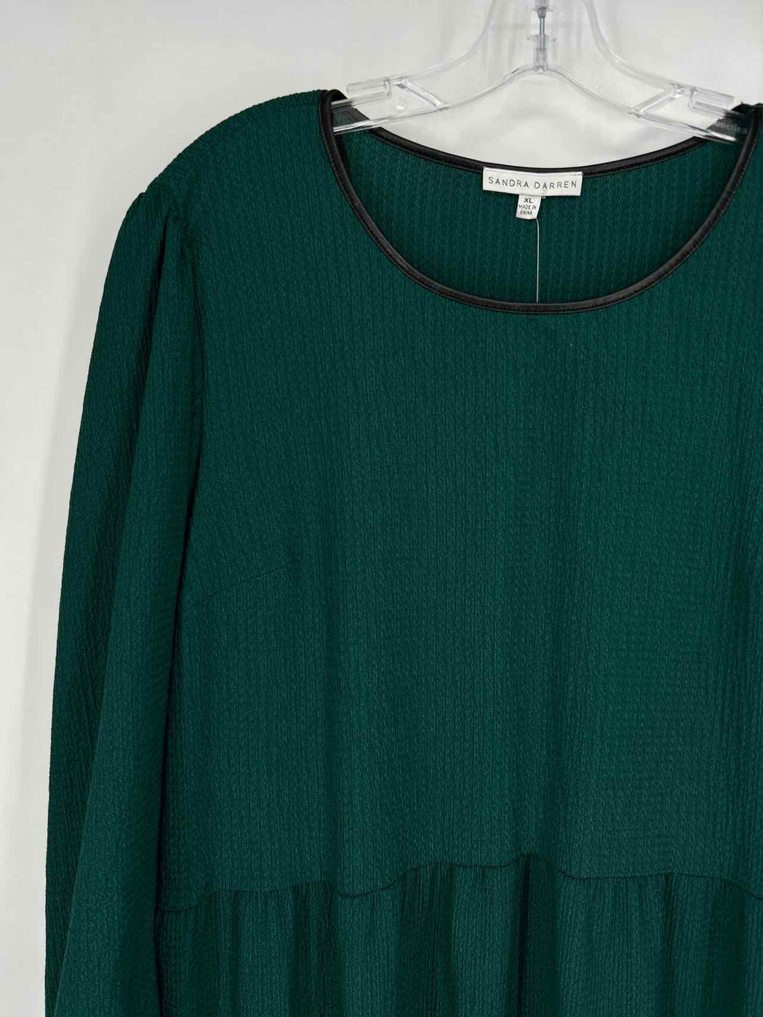 Sandra Darren Size XL Green Long Sleeve Dress