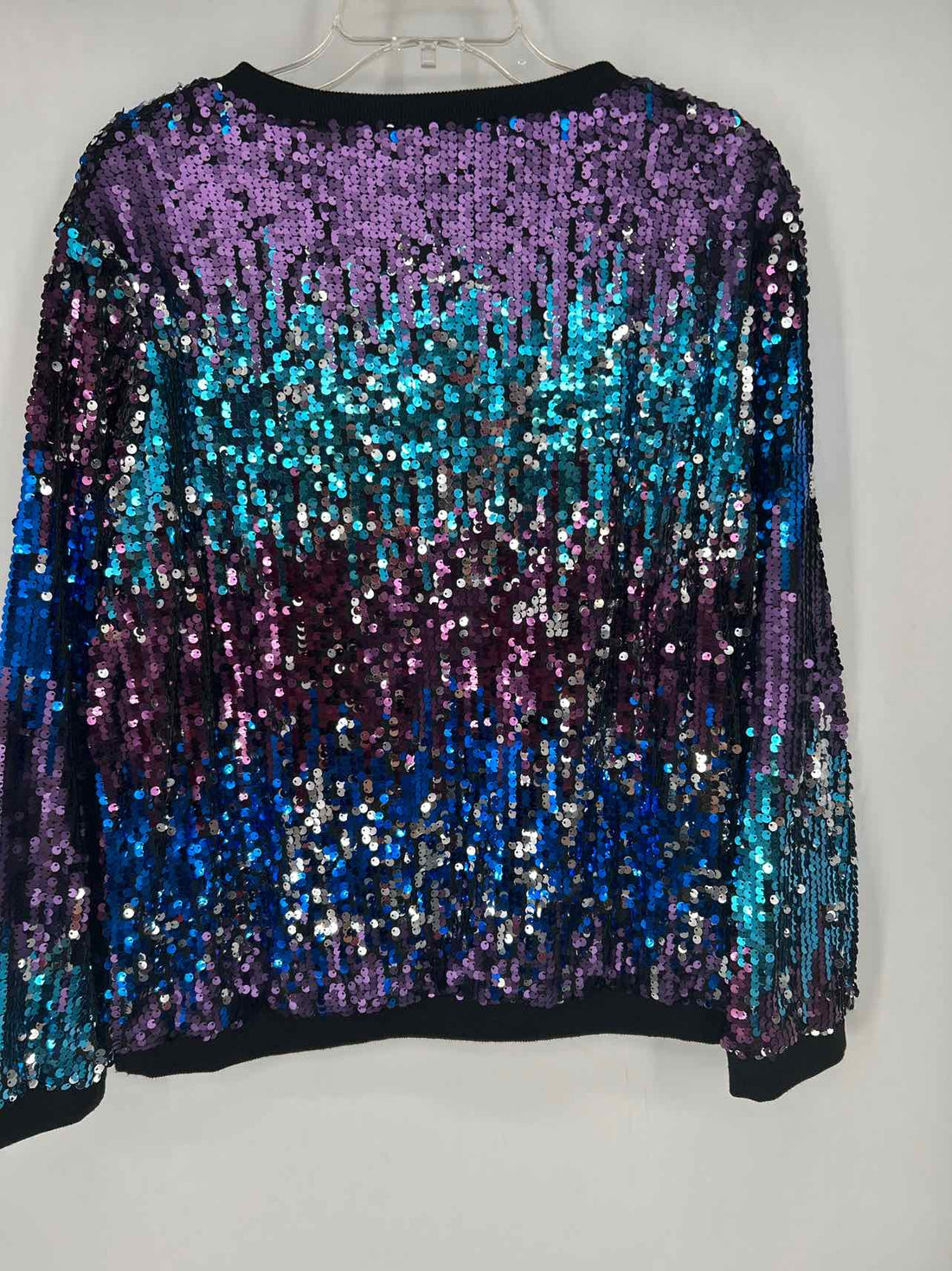 Lucky & Blessed L Purple Blue & Black Sequined Holiday