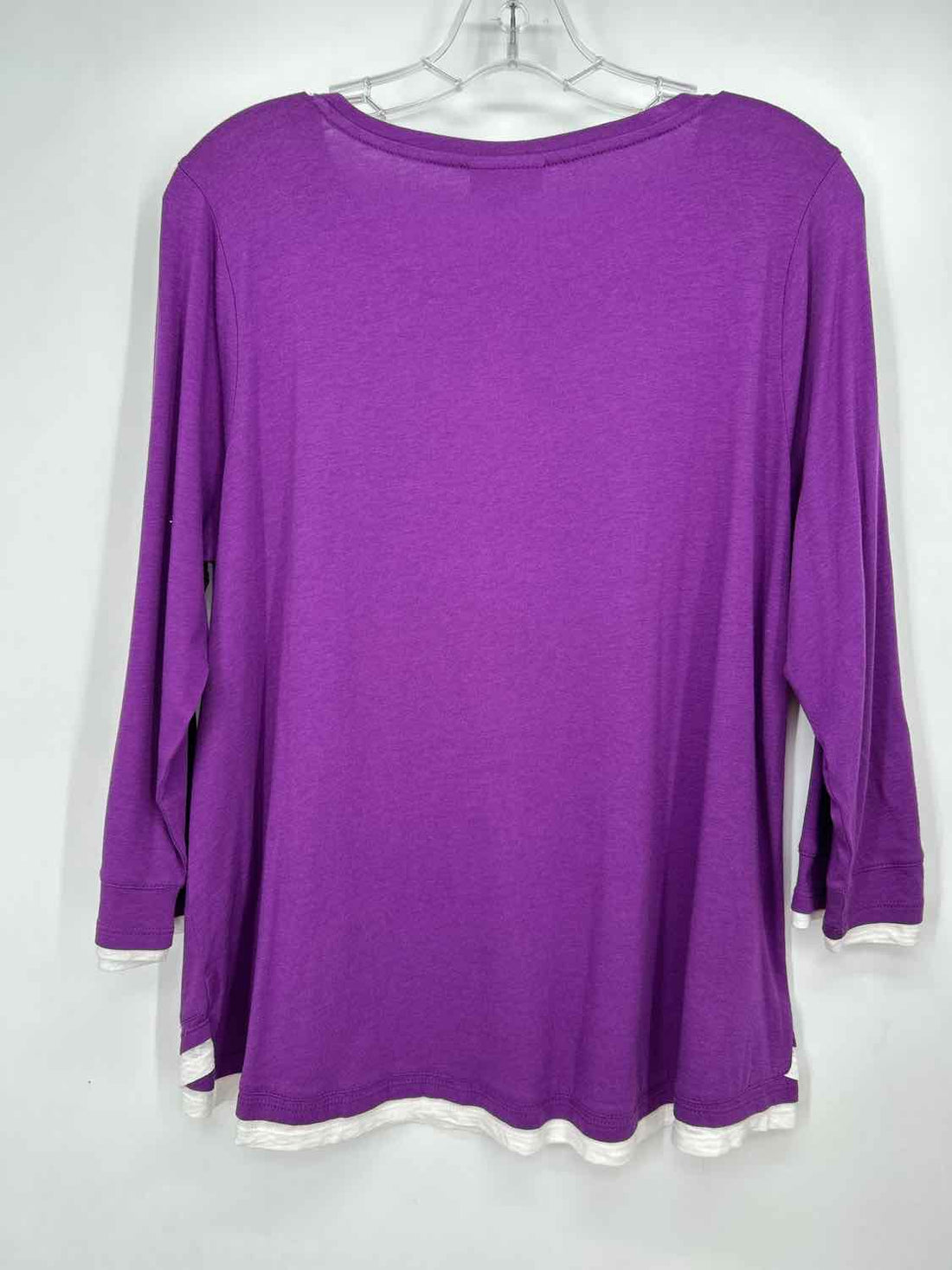 J Jill Size M Purple & White Long Sleeve