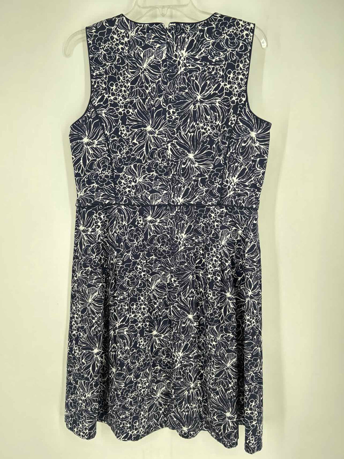Talbots Size 16P Navy Print Sleeveless Dress