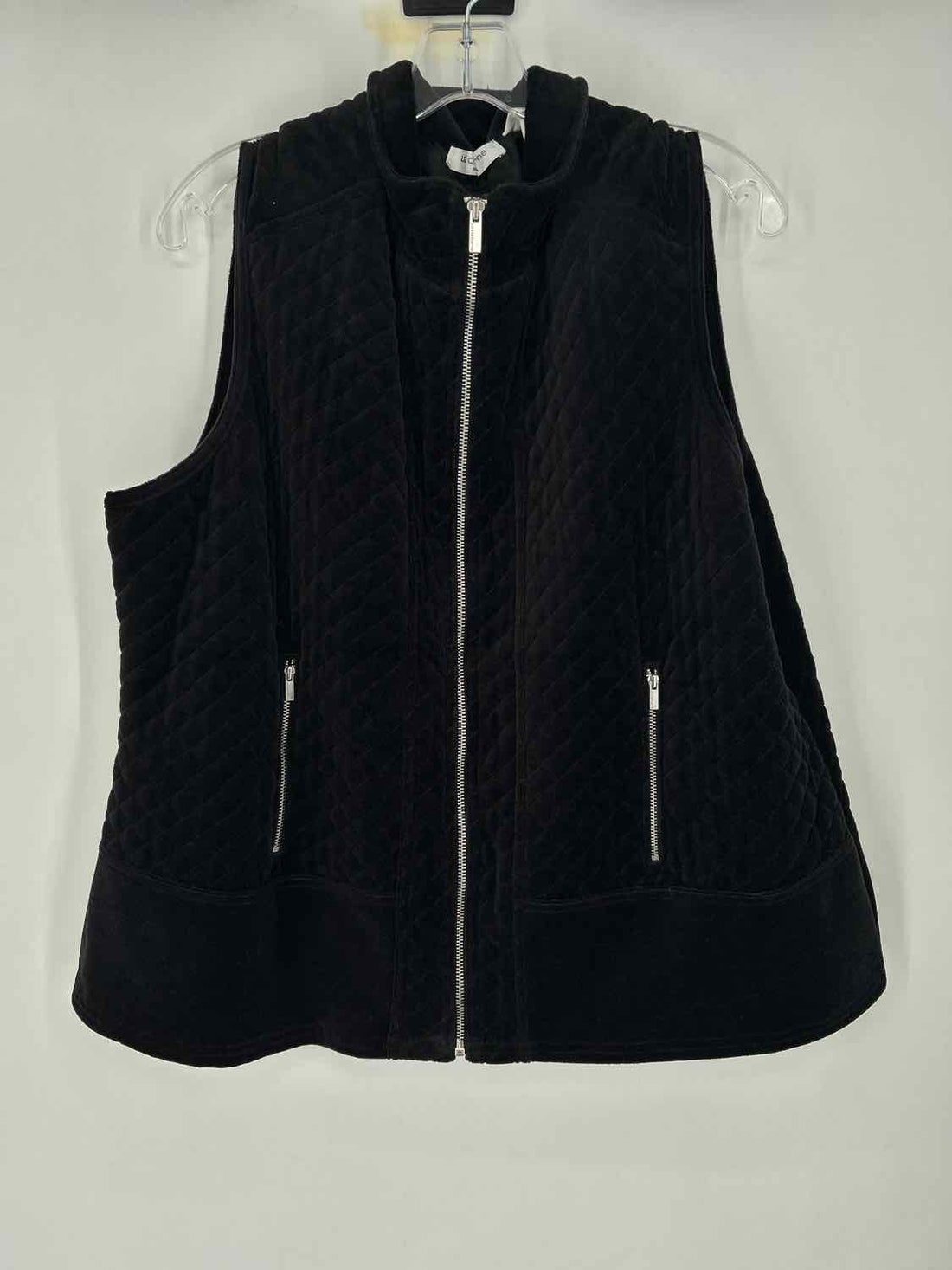 Liz Claiborne Size 1X Black Velour Vest