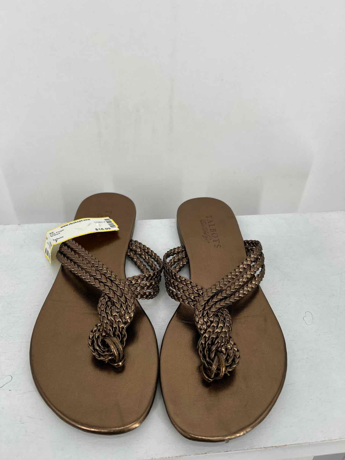 Talbots Women Size 7 Bronze Flip Flops