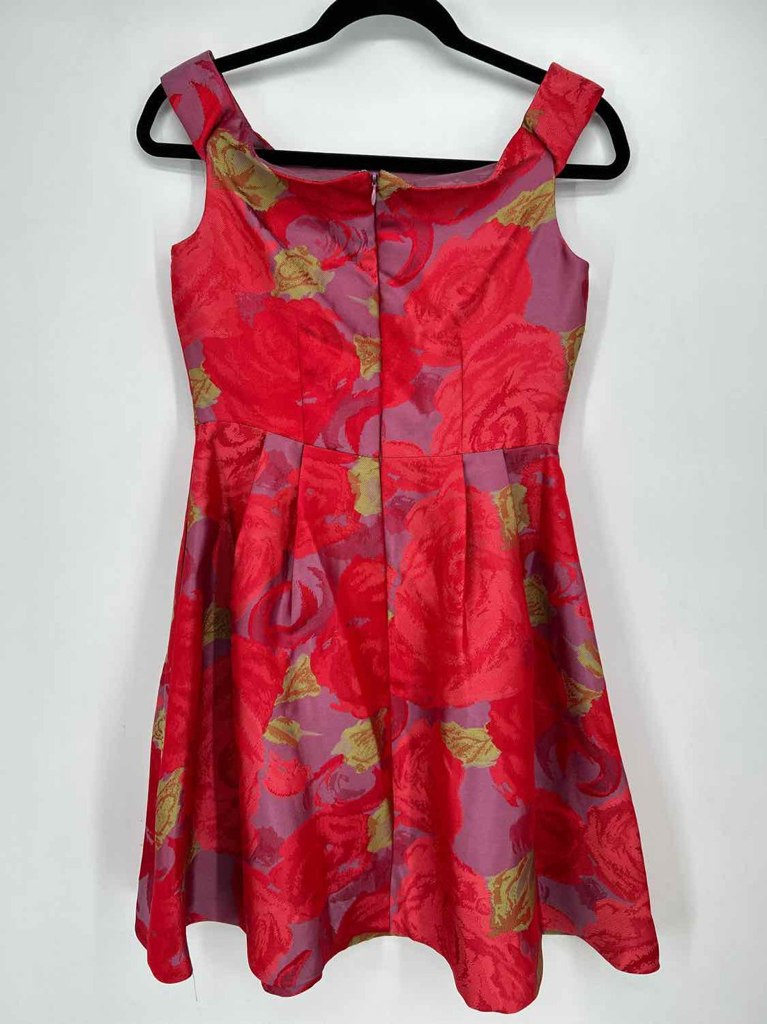 Adrianna Papell Size 4 Red & Purple Floral Sleeveless Dress