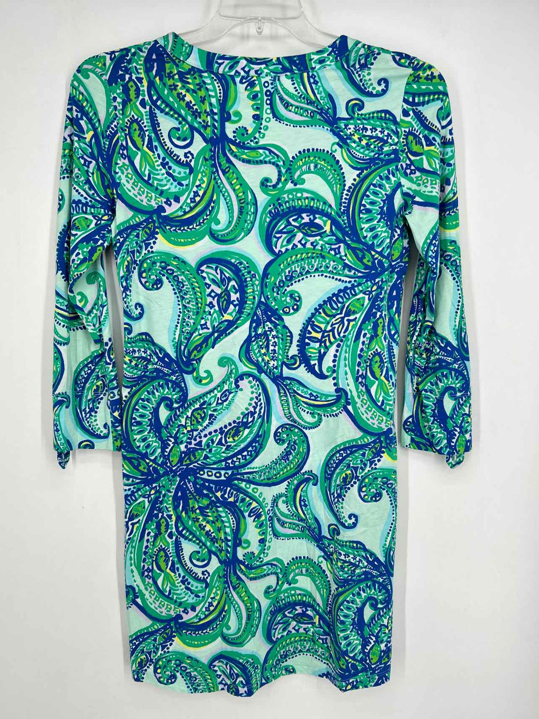 Lilly Pulitzer S Blue & Green Print Long Sleeve Lilly Pulitzer Dress