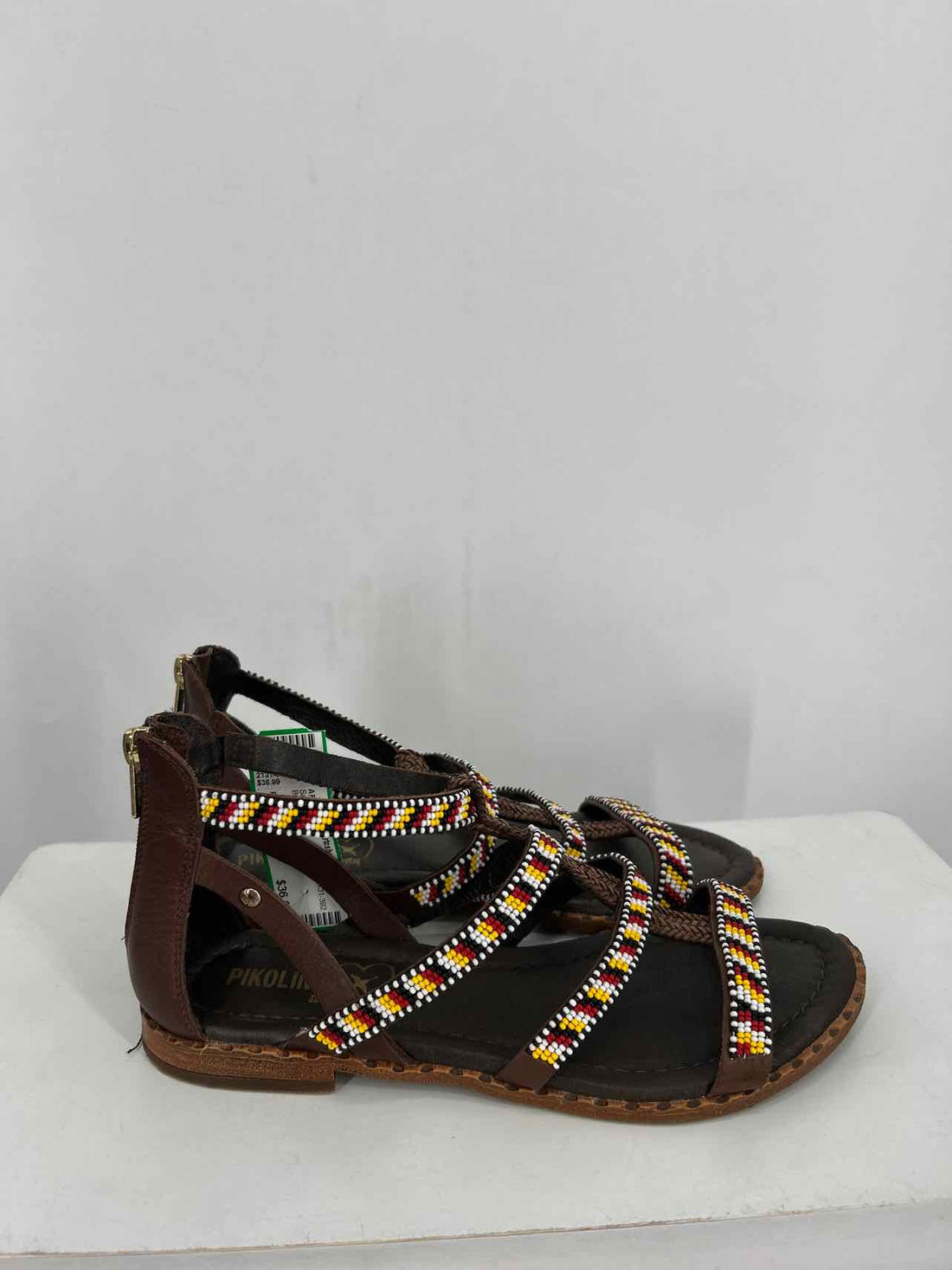 Pikolinos Women Size 39 (8.5-9) Brown Beaded Sandals