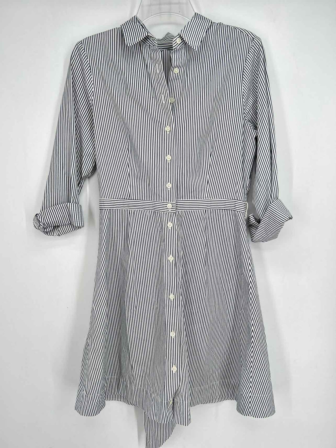 J Crew Size 4 White & Navy Striped Dress