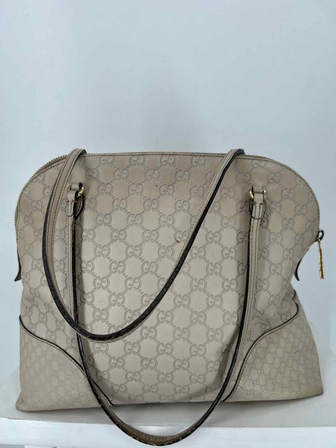 Gucci Microguccissima Bree Off White Leather As Is LUXURY
