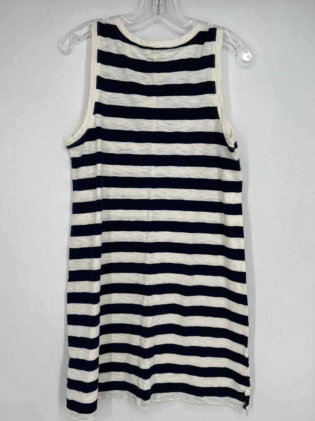 J Crew Size M White & Navy Striped Dress