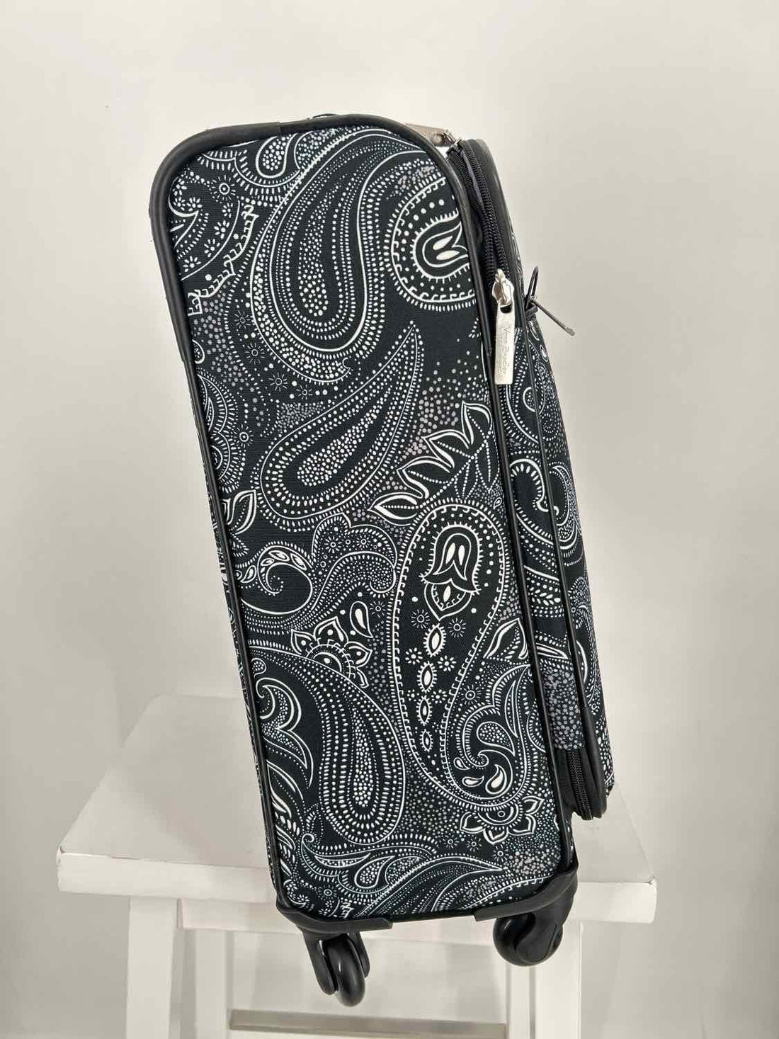 Vera Bradley Black & White Print Canvas Suitcase