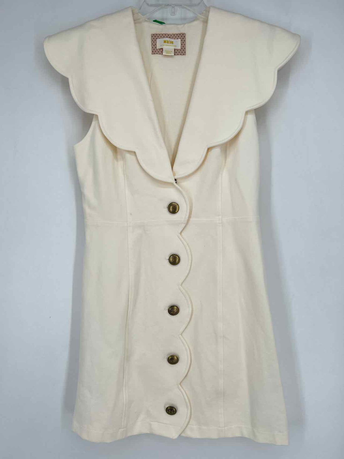 Maeve Size M Cream Short Sleeve Dress