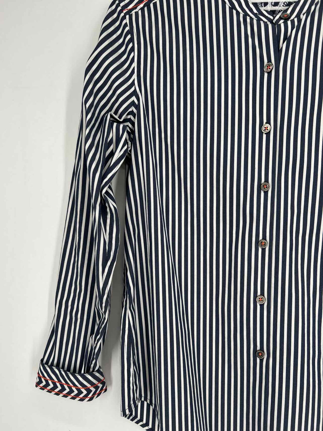 Tommy Bahama Size S Navy & White Striped Long Sleeve