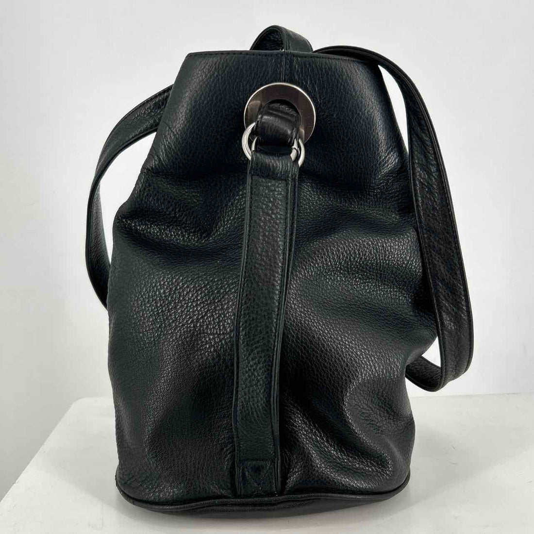 GH Bass Black Leather Pre Owned Backpack