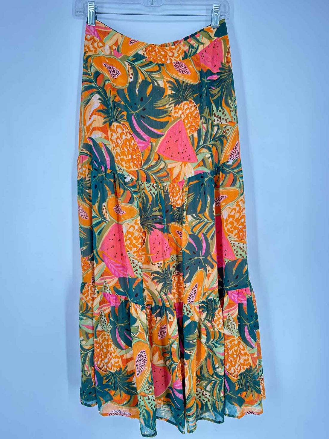 My Danielle Size M Orange & Green Print Skirts
