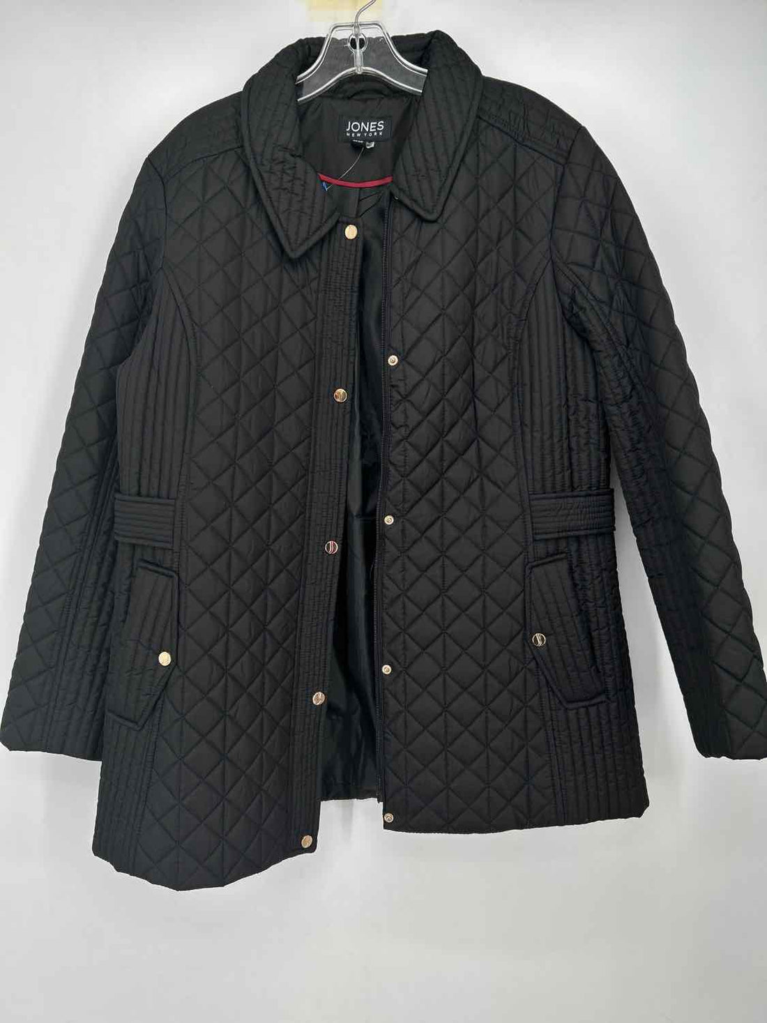 Jones New York Size XL Black Quilted Coat