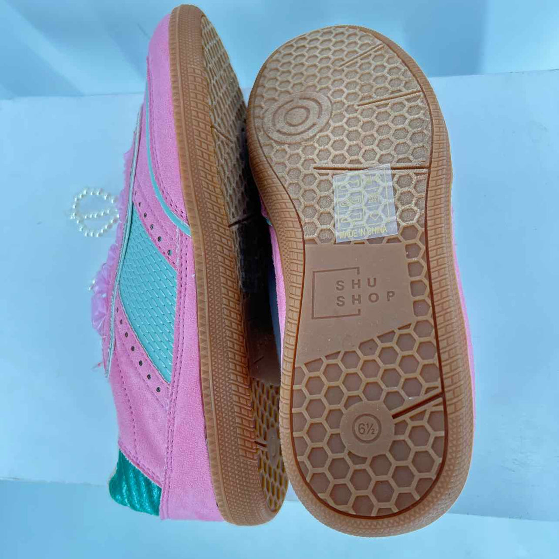 Shu Shop Women Size 6.5 Pink & Green New Boutique Shoes