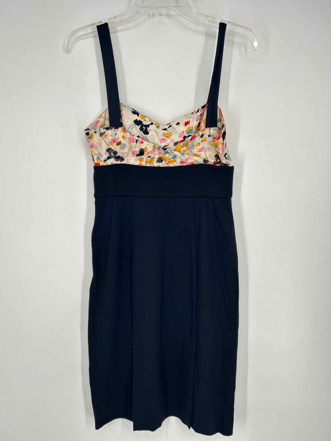 Diane Von Furstenberg Size 6 Dark Navy Print Sleeveless Dress