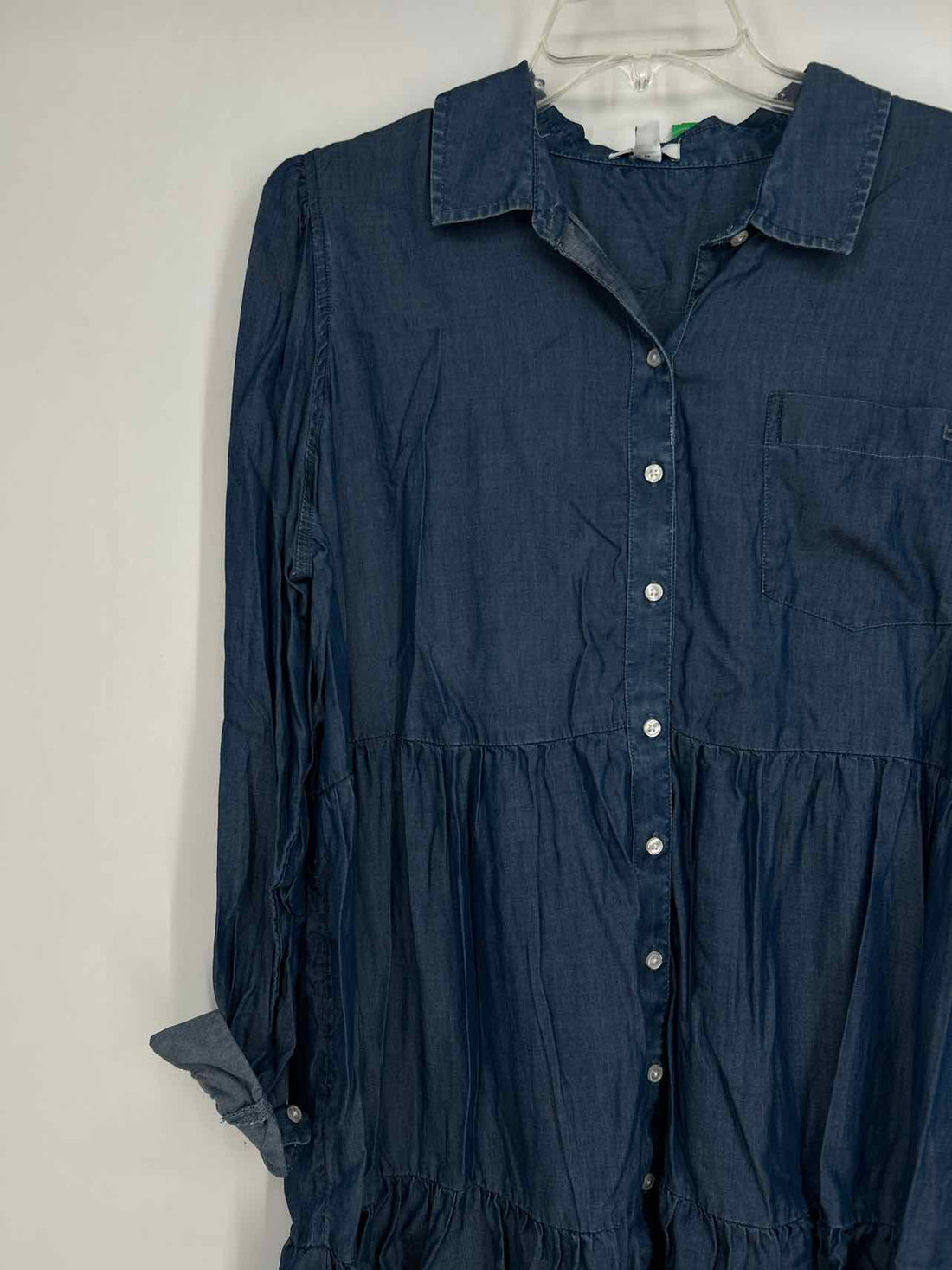 Crown & Ivy Size XL Chambray Long Sleeve Dress a