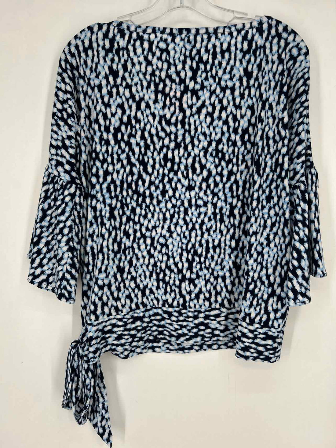 Michael Kors Size M Navy & White Print Long Sleeve