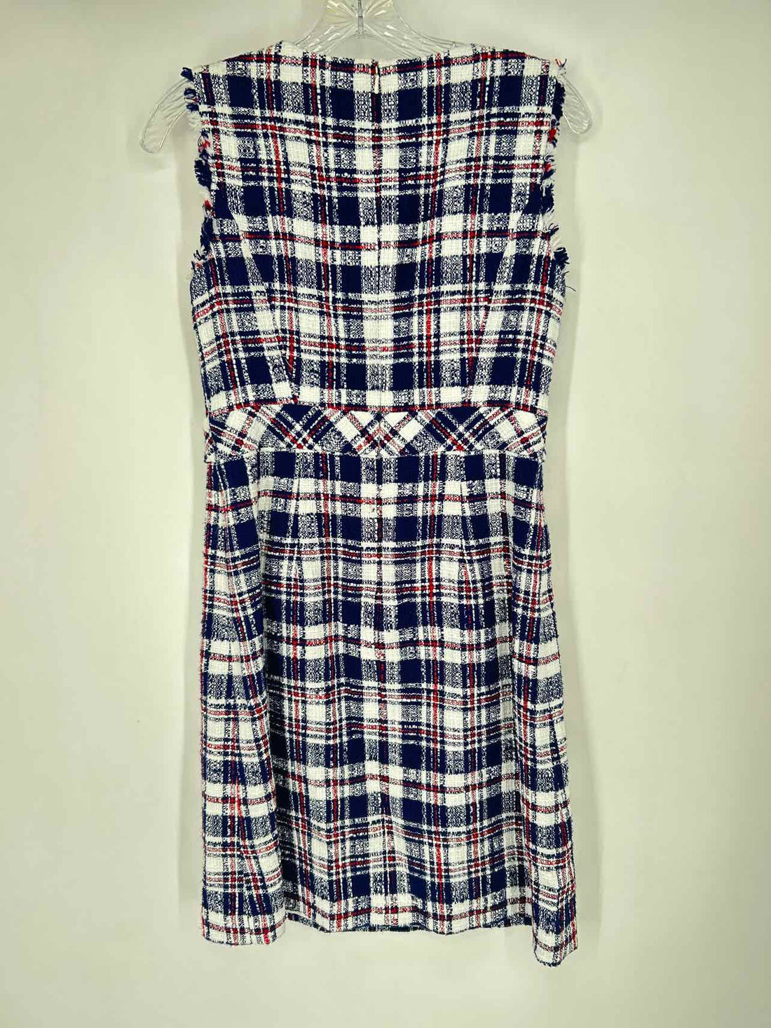 Brooks Brothers Size 4 Navy & White Tweed Sleeveless Dress
