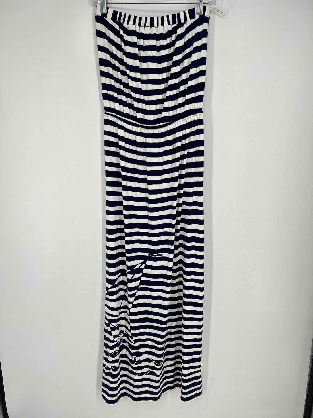 Lilly Pulitzer S Navy & White Striped Strapless Lilly Pulitzer Dress