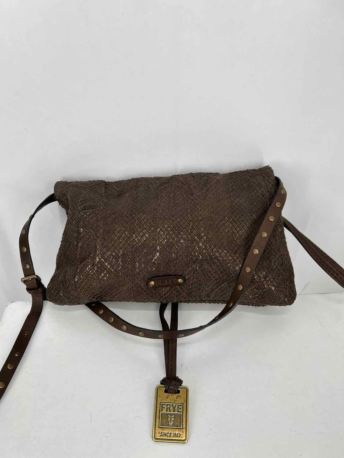 Frye Brown Genuine Leather Pre Owned Crossbody