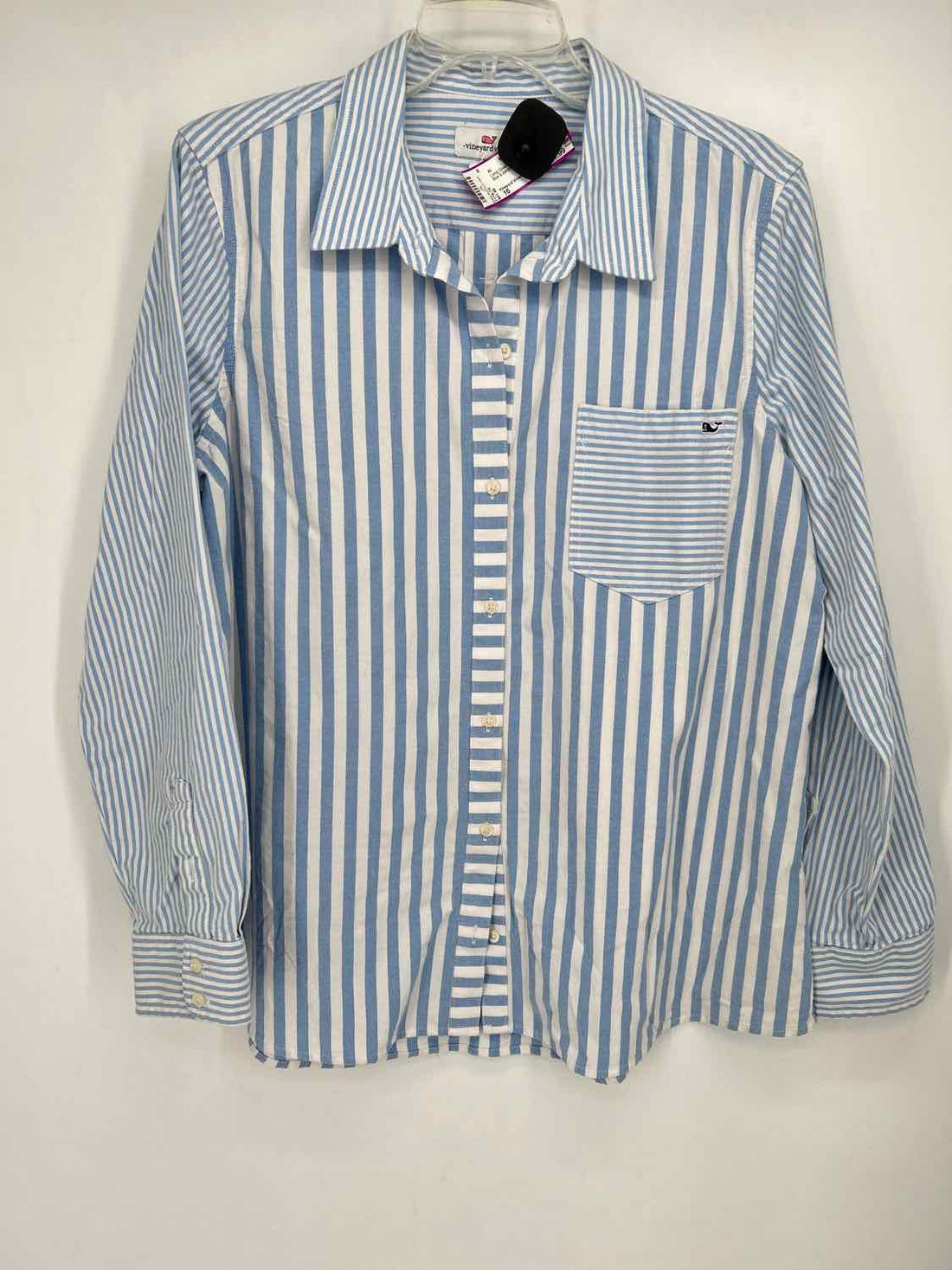 Vineyard Vines Size 16 Blue & White Striped Long Sleeve