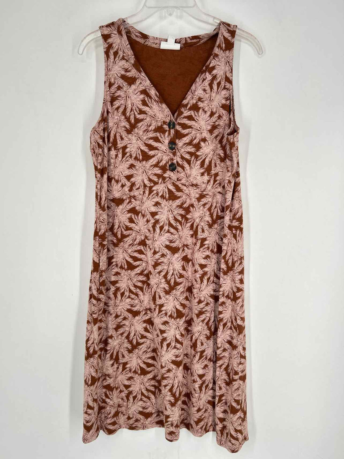 J Jill Size S Brown Palm Print Dress