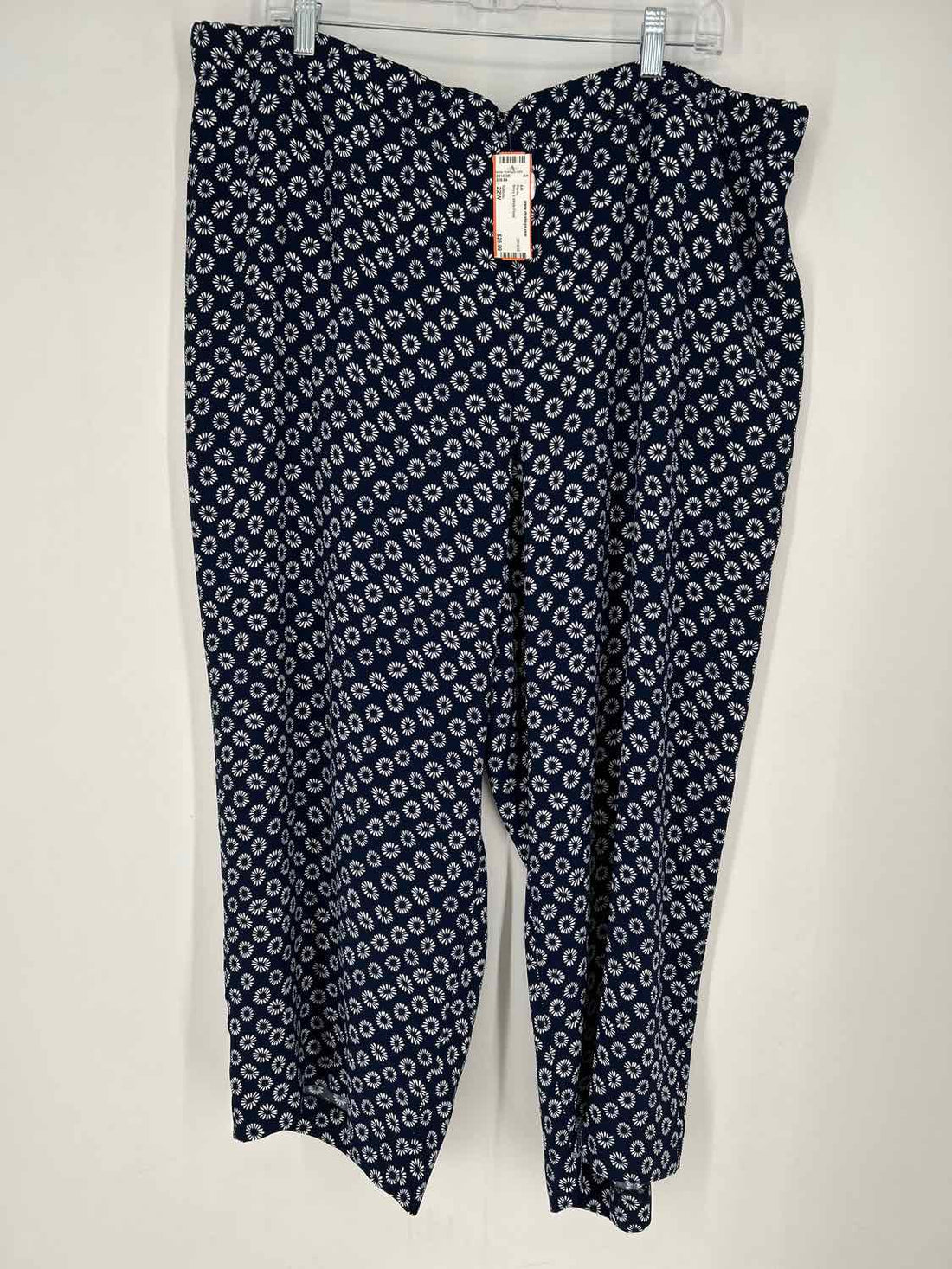 Talbots Size 22W Navy & White Floral Pants