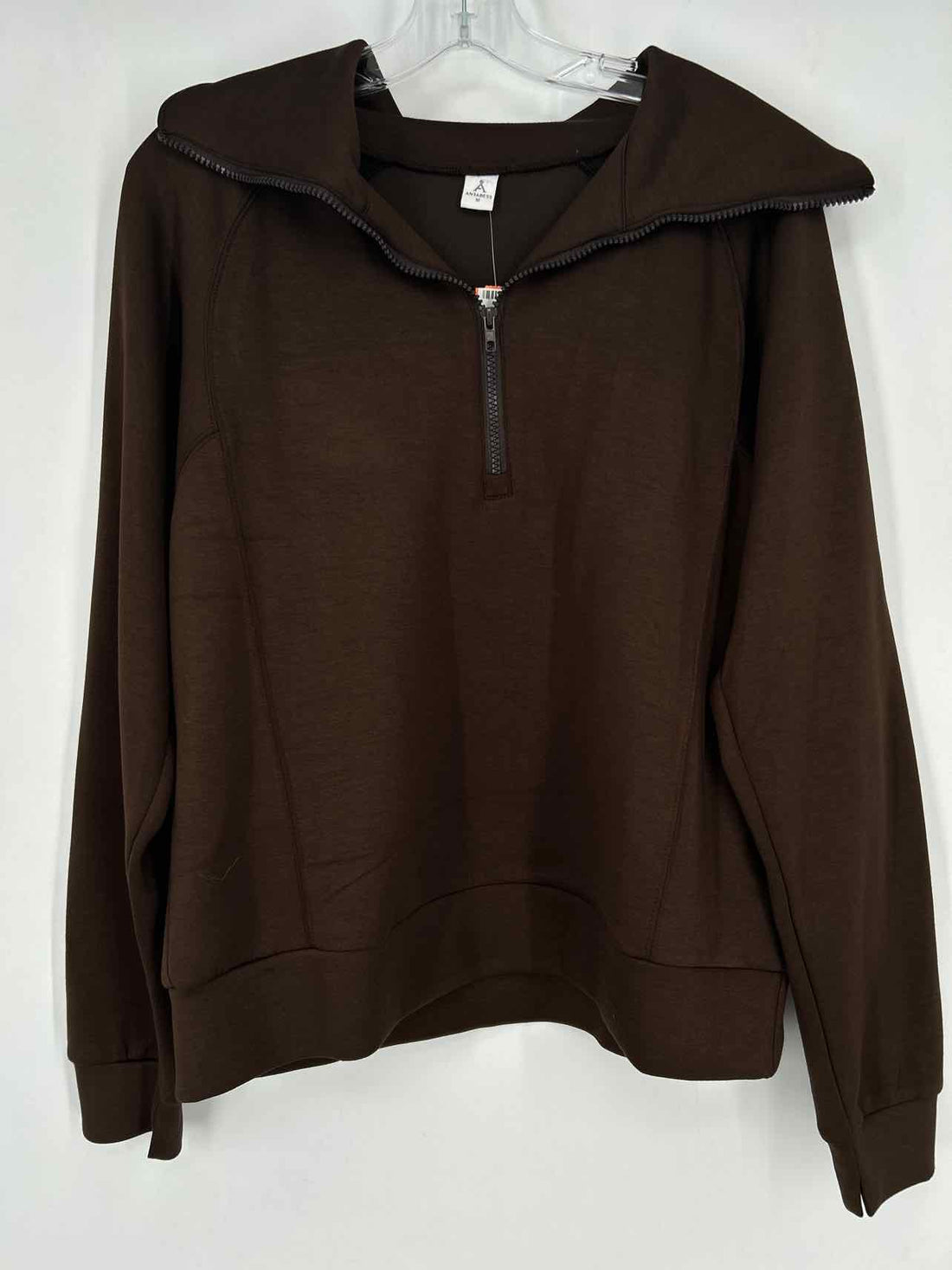Anrabess Size M Dark Brown Sweatshirt