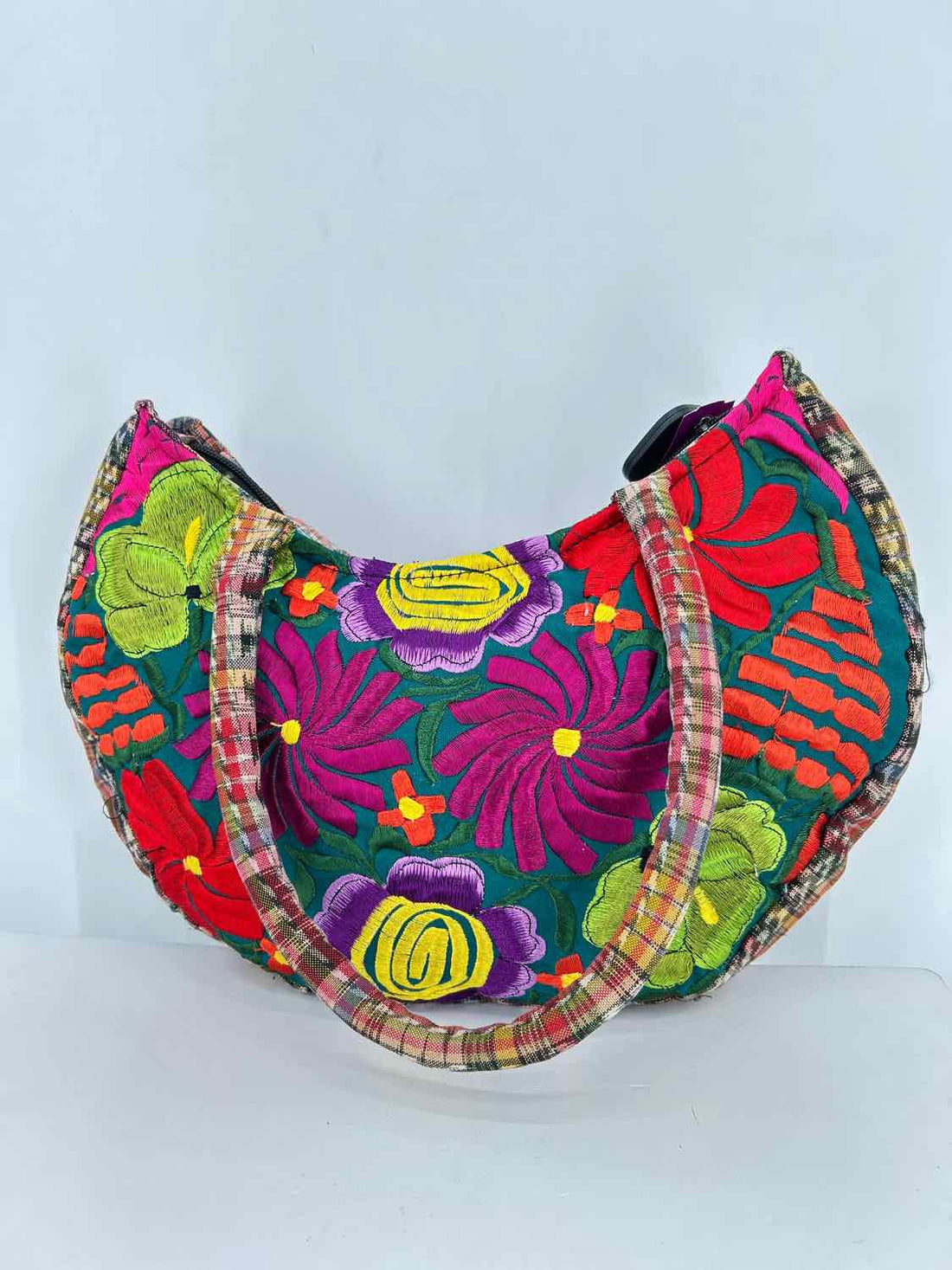 JL Green Floral Embroidered Pre Owned Shoulder