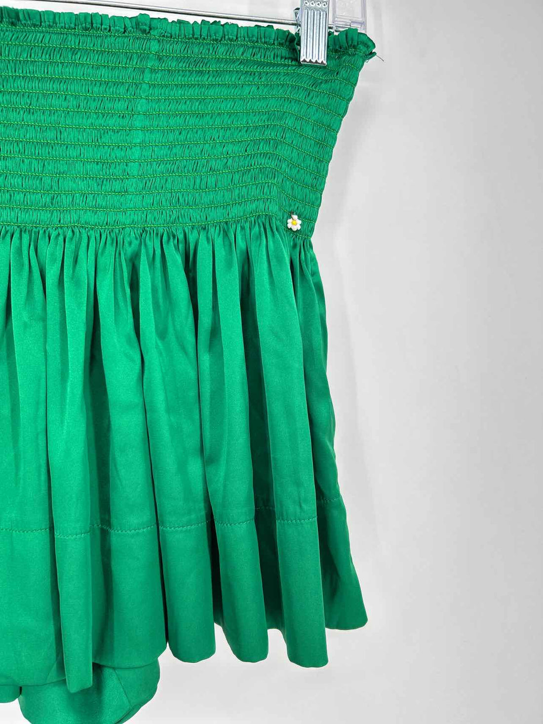 Natural Life Size S Green Satin Like Shorts