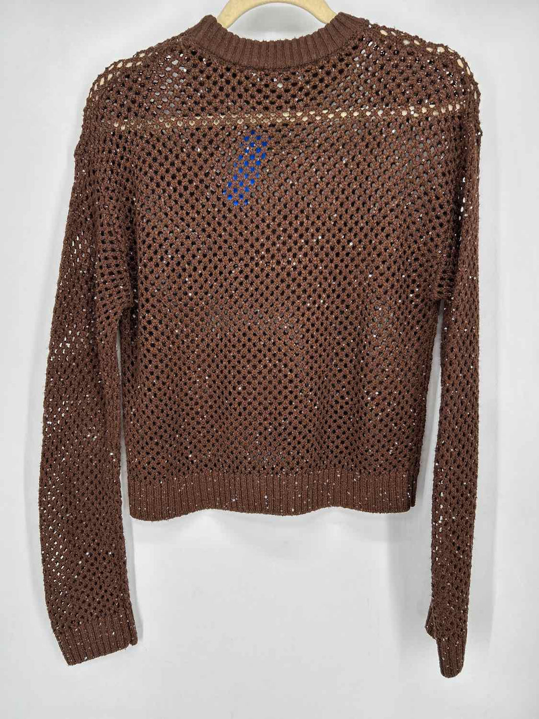 The Noli Shop Size M Brown Open Knit Sweater