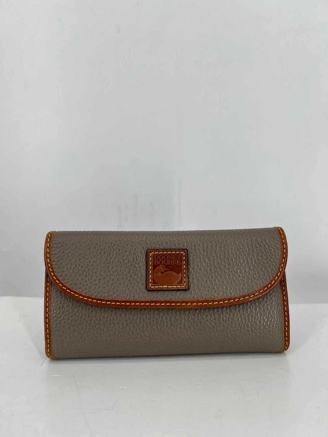 Dooney & Bourke Grey Pebbled Leather Trifold Wallet
