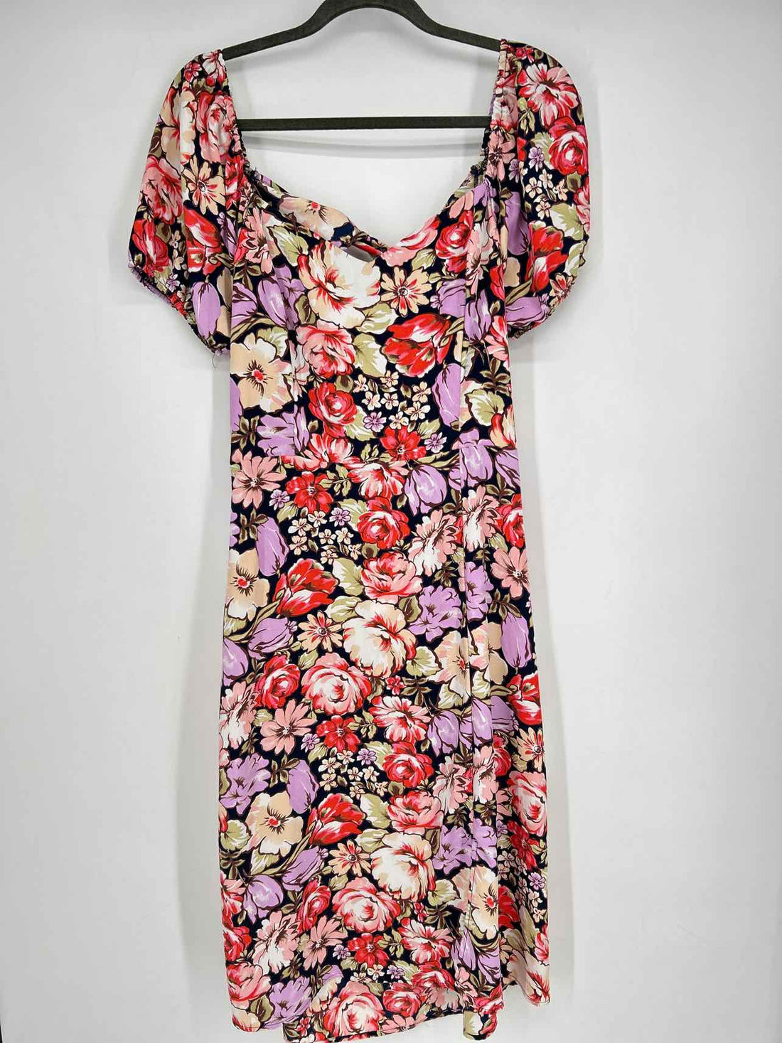 Lilly Rose Size XL Navy Floral Short Sleeve Dress