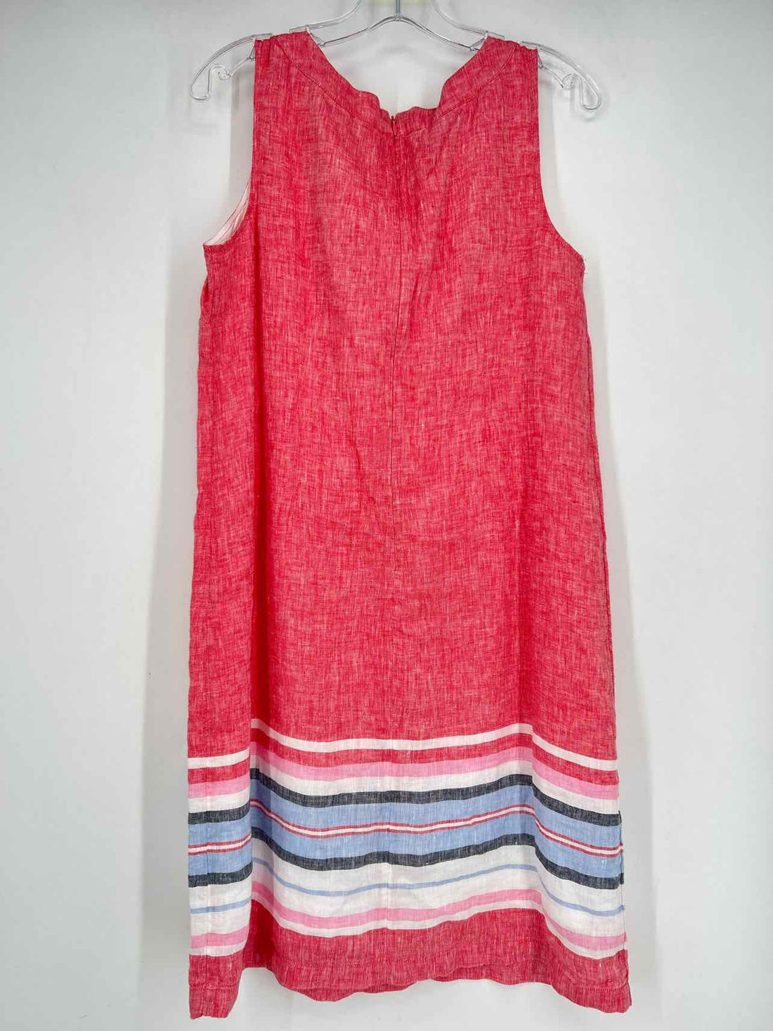 Talbots Size 8 Red Linen Sleeveless Dress