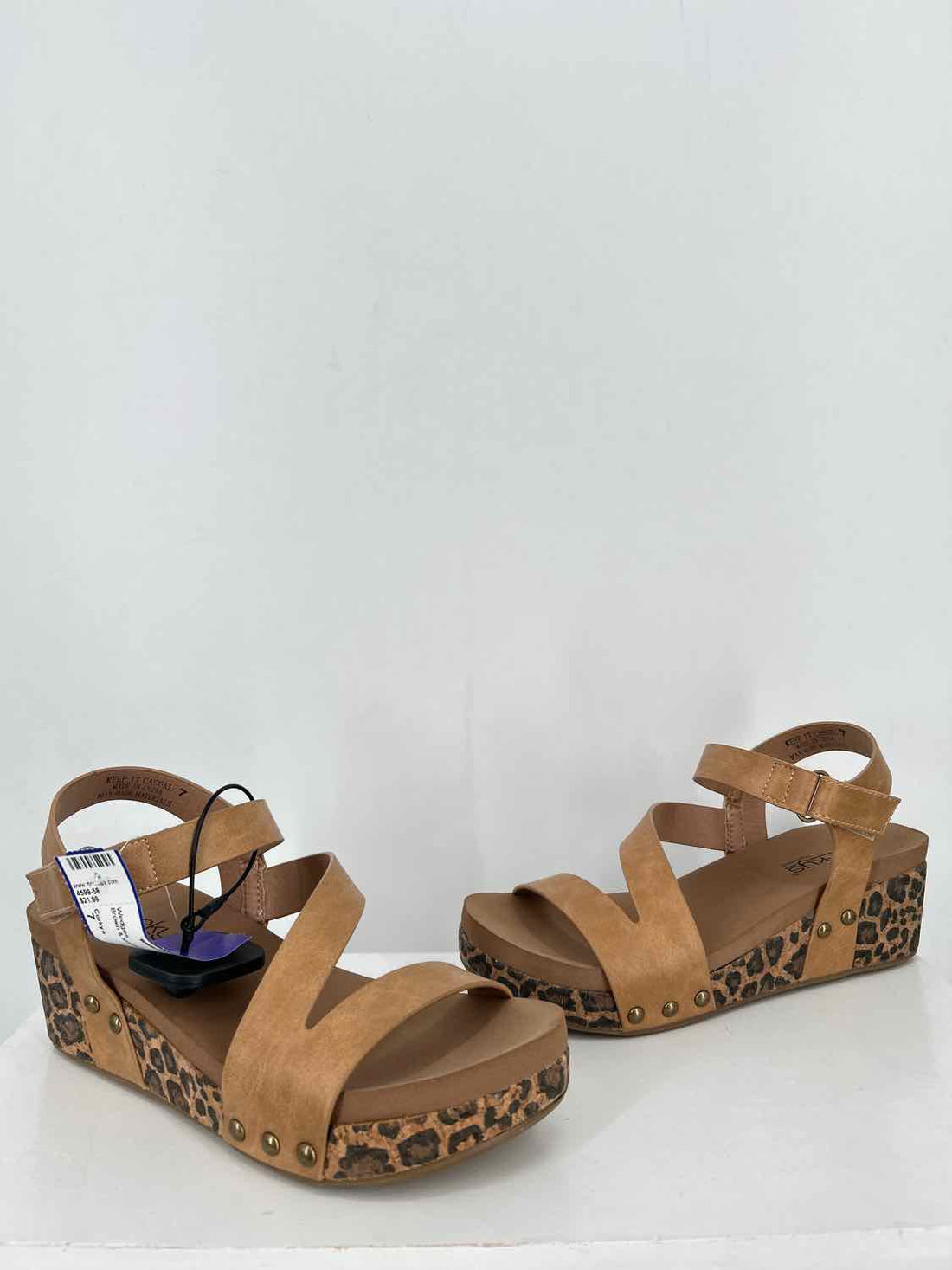 Corkys Women Size 7 Brown & leopard Wedges