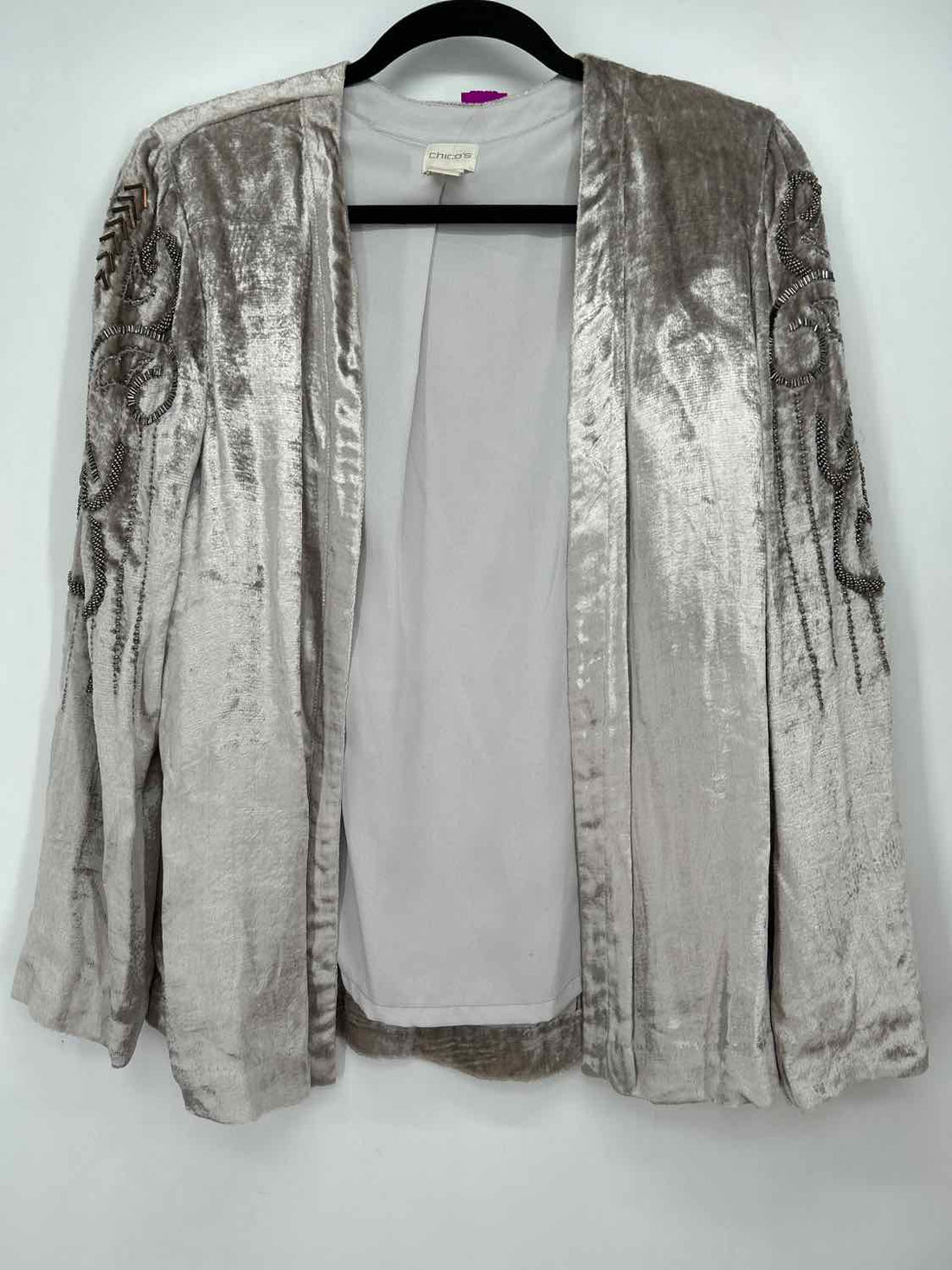Chicos 0(S) Gray Velvet Holiday