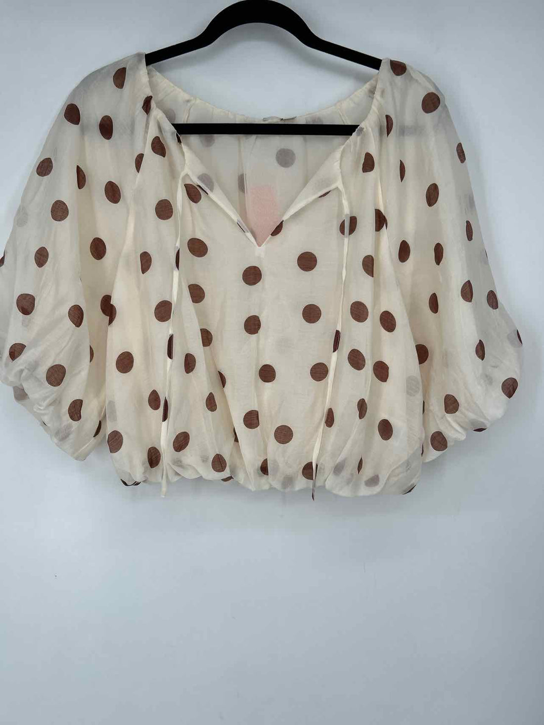 Joie Size M Cream & Brown Polkadot NWT Long Sleeve