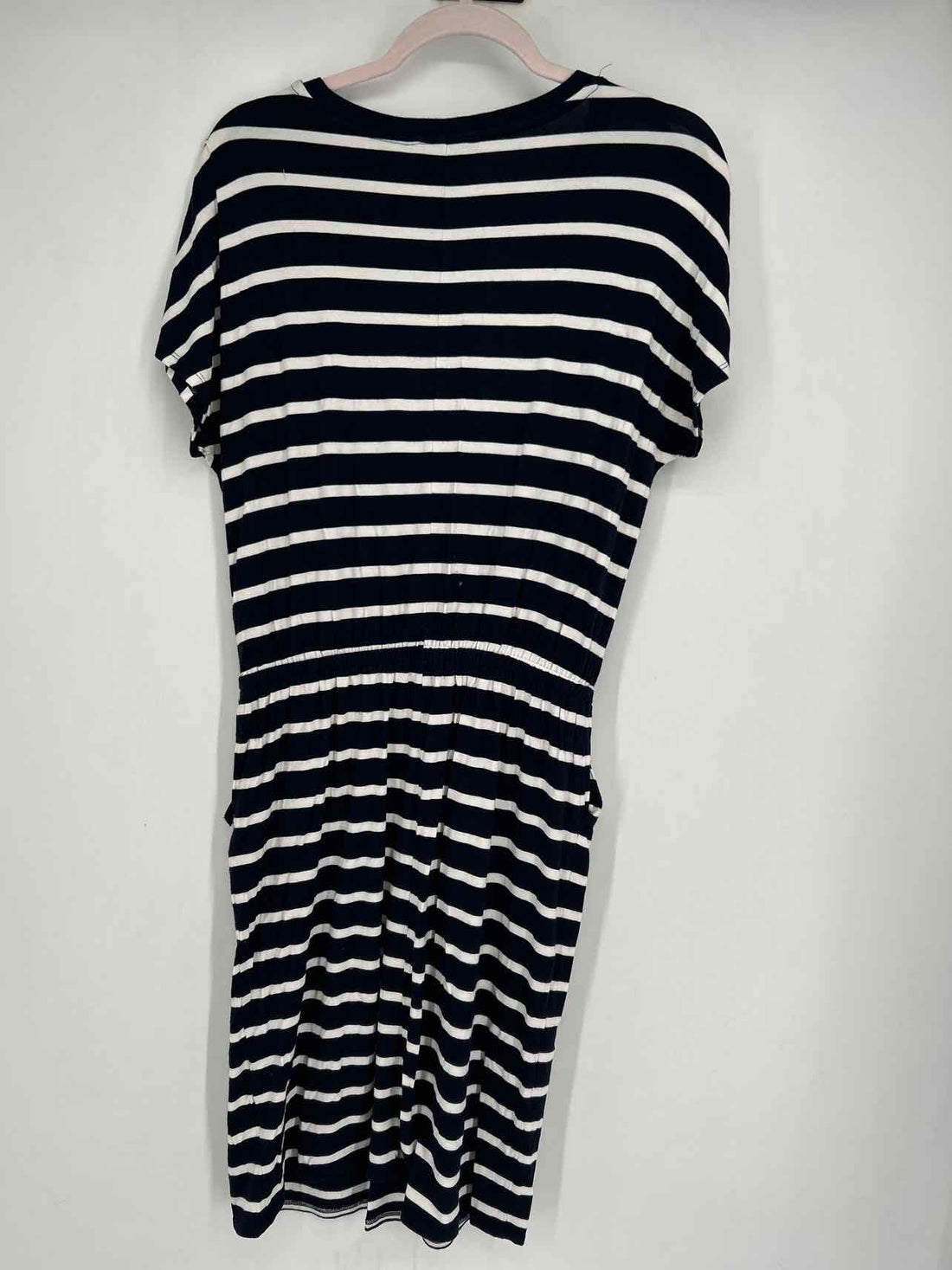 Banana Republic Size S White & Navy Striped Dress