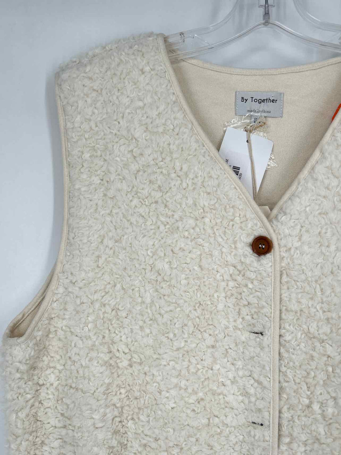 By Together Size M White Fleece NWT Vest