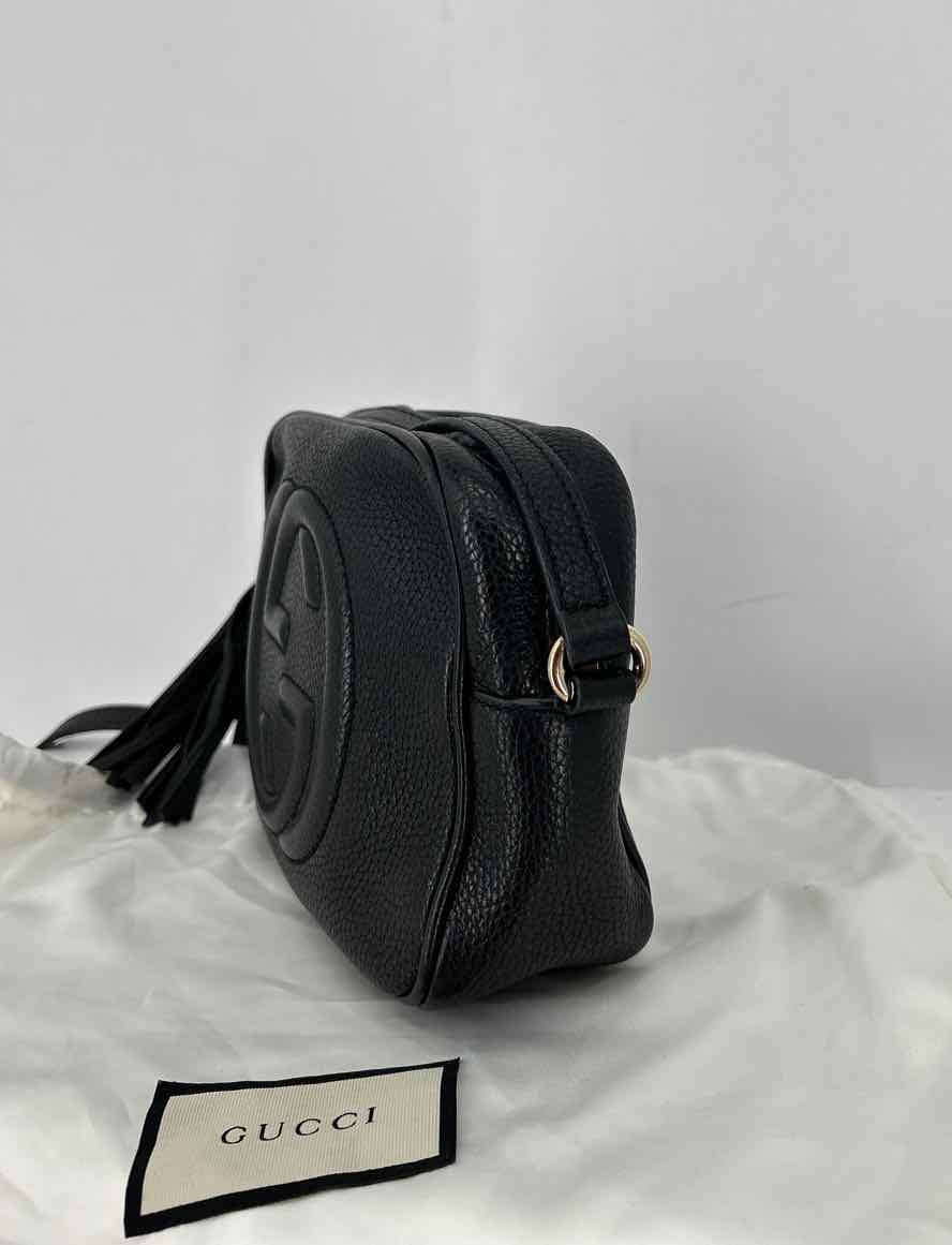 Gucci Soho Disco Black Pebbled Leather Pre Owned LUXURY