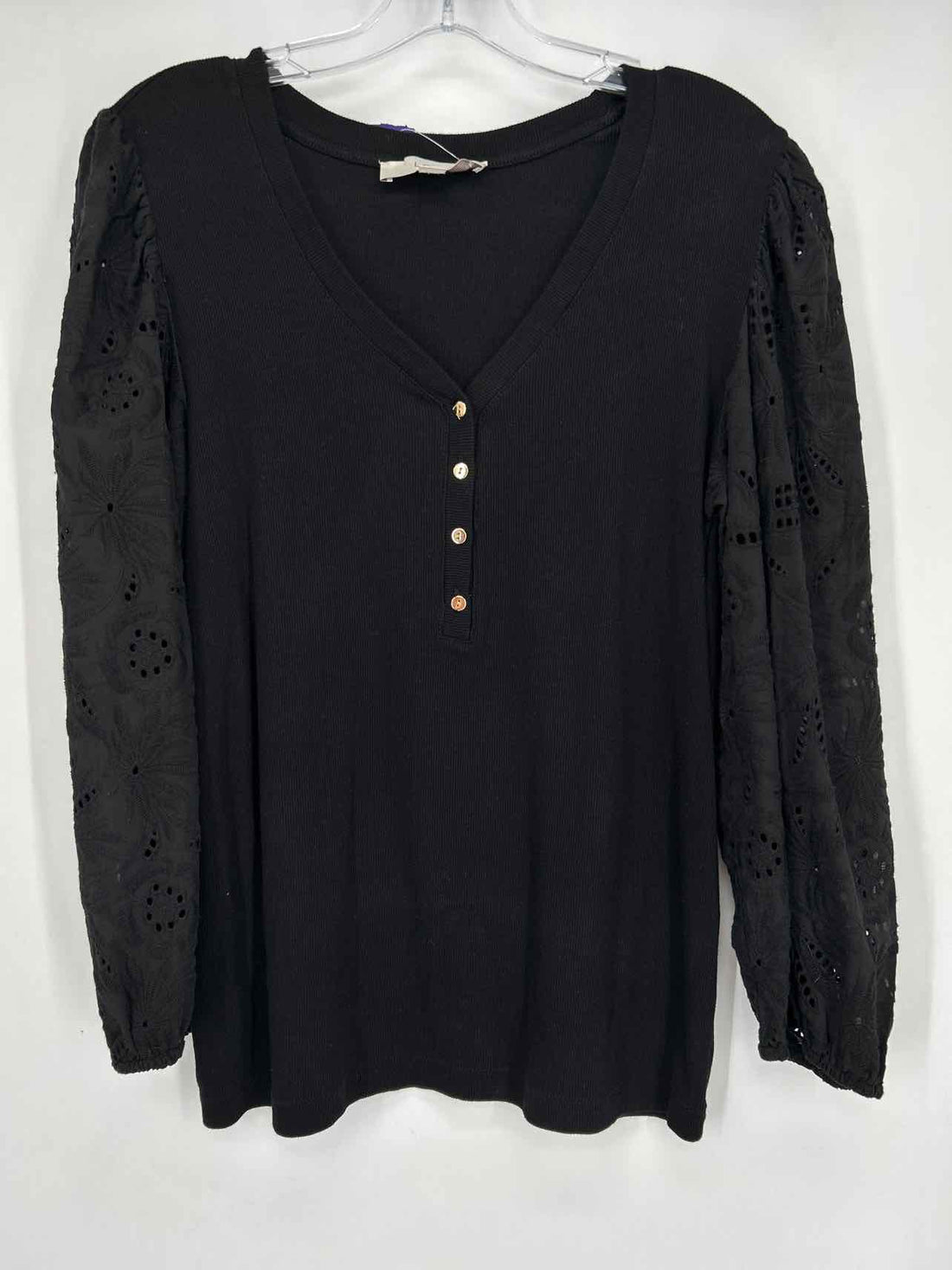 Loft Size L Black Long Sleeve