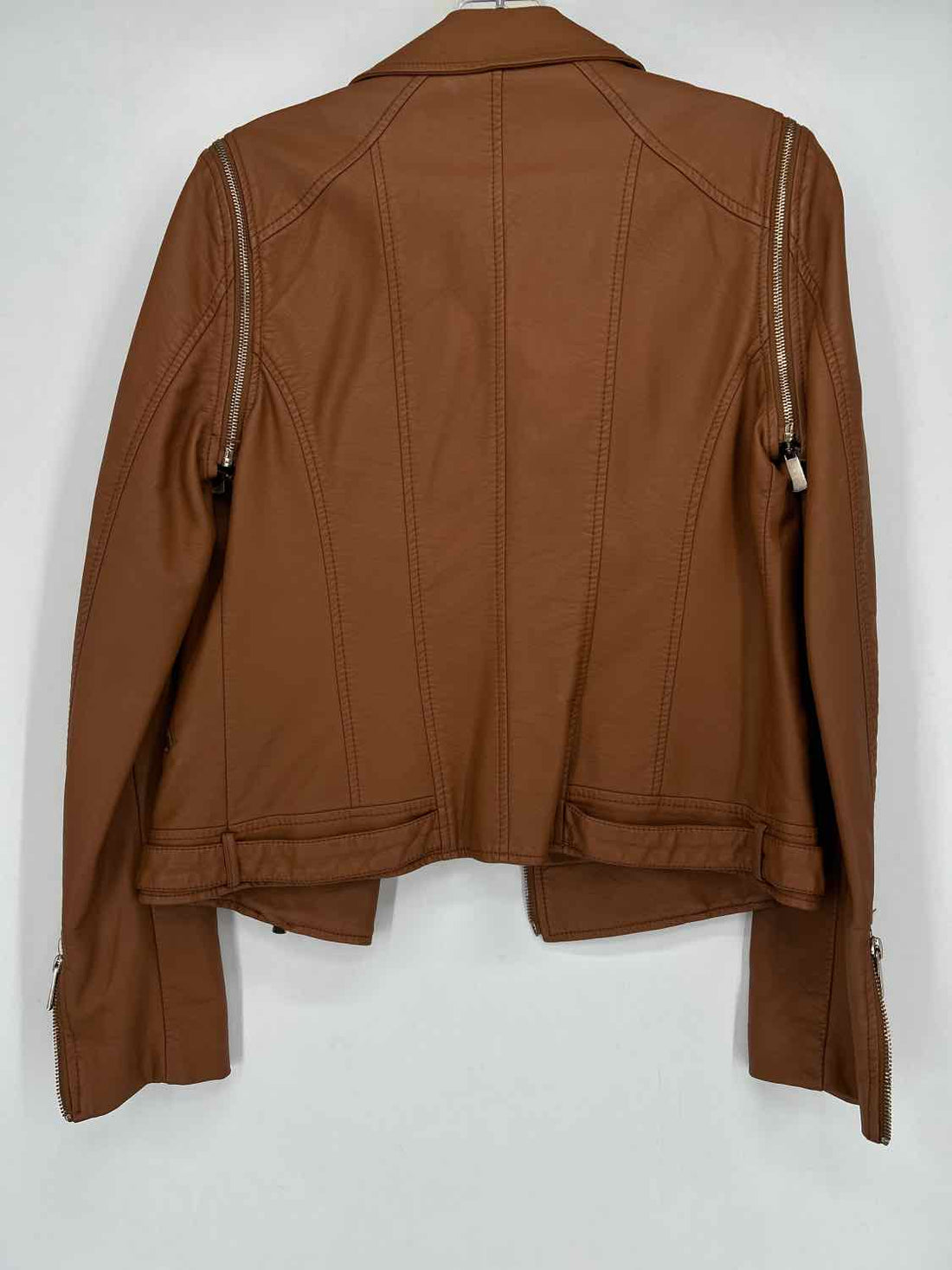 TCEC Size M Hazelnut Faux Leather Convertible Vest Jacket (Outdoor)